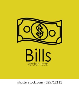 Money concept with bills design, vector illustration eps 10