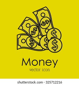 Money concept with bills design, vector illustration eps 10