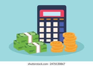 Money concept. Colored flat vector illustration isolated.
