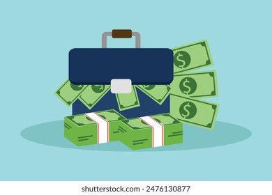 Money concept. Colored flat vector illustration isolated.