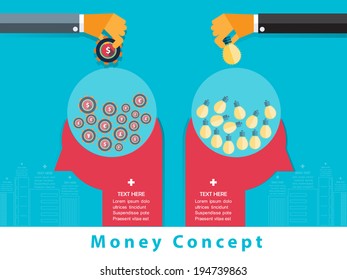 Money Concept Design and Business background. Vector dollar, euro, yen and pound signs.