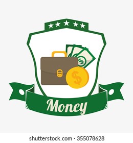 Money concept with financial icons design, vector illustration 10 eps graphic.
