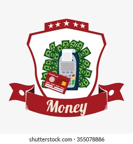 Money concept with financial icons design, vector illustration 10 eps graphic.