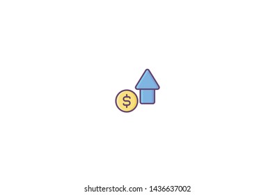 Money concept icon in trendy flat style isolated on white background. Money concept symbol. Vector illustration
