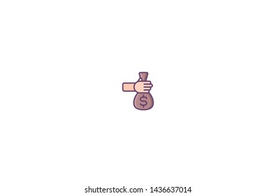 Money concept icon in trendy flat style isolated on white background. Money concept symbol. Vector illustration