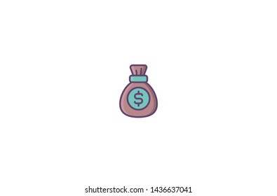 Money concept icon in trendy flat style isolated on white background. Money concept symbol. Vector illustration
