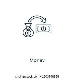 Money concept line icon. Linear Money concept outline symbol design. This simple element illustration can be used for web and mobile UI/UX.