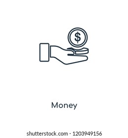 Money concept line icon. Linear Money concept outline symbol design. This simple element illustration can be used for web and mobile UI/UX.