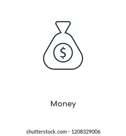 Money concept line icon. Linear Money concept outline symbol design. This simple element illustration can be used for web and mobile UI/UX.