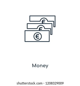 Money concept line icon. Linear Money concept outline symbol design. This simple element illustration can be used for web and mobile UI/UX.