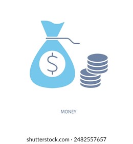icono de línea de concepto de dinero. Ilustración simple del elemento. diseño del símbolo del esquema del concepto del dinero.