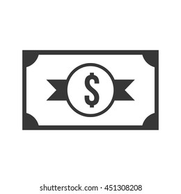 Money concept represented by bill icon. Isolated and flat illustration 