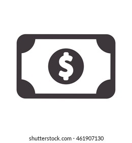 Money concept represented by bill icon. Isolated and flat illustration