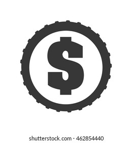 Money concept represented by coin icon. Isolated and flat illustration