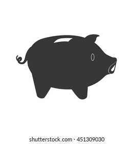 Money concept represented by Piggy icon. Isolated and flat illustration 