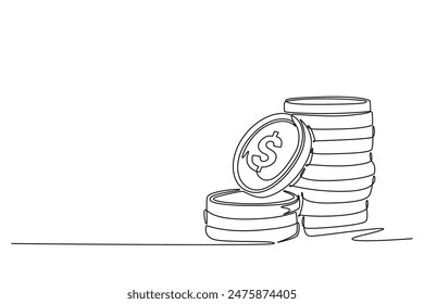 Concepto de dinero. Ilustración gráfica de Vector de diseño de línea única.