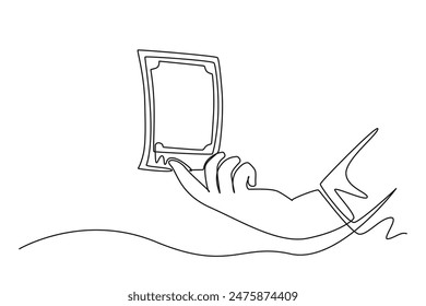 Money concept. Single line draw design vector graphic illustration.