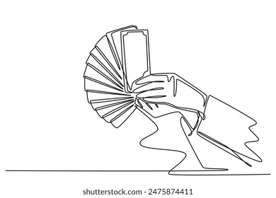 Money concept. Single line draw design vector graphic illustration.