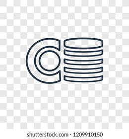 Money concept vector linear icon isolated on transparent background, Money concept transparency concept in outline style