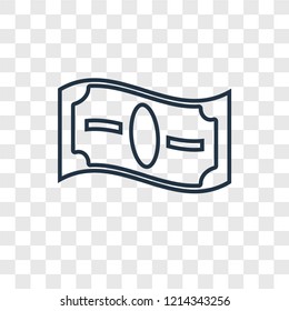 Money concept vector linear icon isolated on transparent background, Money concept transparency concept in outline style
