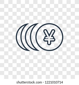 Money concept vector linear icon isolated on transparent background, Money concept transparency concept in outline style