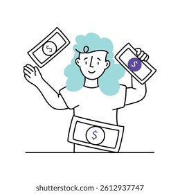 Money concept Vector Style Illustrations 