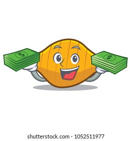 With money conchiglie pasta mascot cartoon