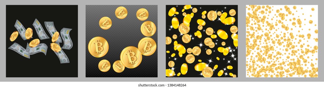 Money confetti. Money are falling down. Money rain. Vector illustration