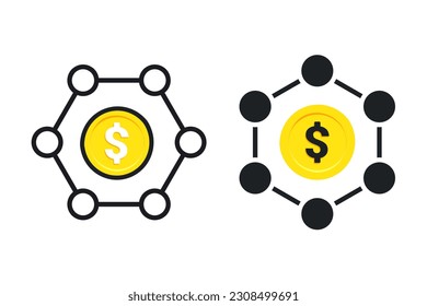 Money connection icon. illustration vector