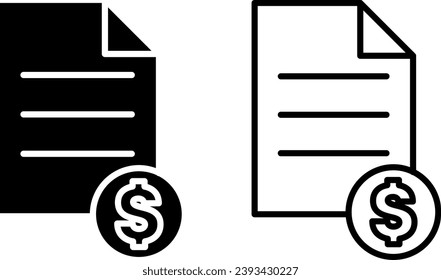 money contract icon, finance stock sign symbol in line, glyph and line style. Vector illustration