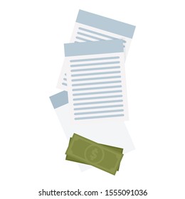 Money contract icon. Flat illustration of money contract vector icon for web design