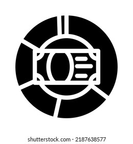 vector de icono de glifo de control de dinero. signo de control de dinero. ilustración de símbolo aislado