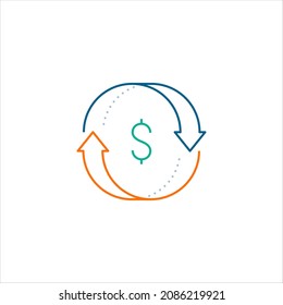 money conversion logo icon line style graphic design vector