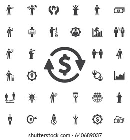 Money convert icon. Business icons set