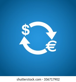 Money convert icon. Euro Dollar. Flat design style 