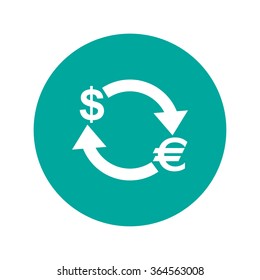 Money convert icon. Euro Dollar. Flat design style 