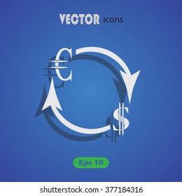 Money convert icon. Euro Dollar