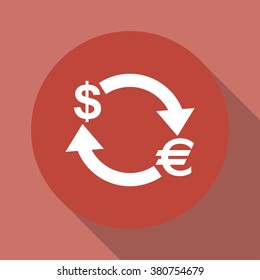 Money convert icon. Euro Dollar. Flat design style 