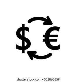 Money convert icon. Euro Dollar.