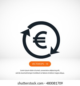money convert icon, flat design best vector icon