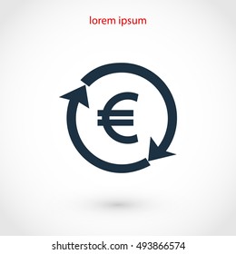 money convert icon, flat design best vector