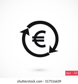 money convert icon, flat design best vector icon