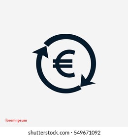 money convert icon, flat design best vector icon