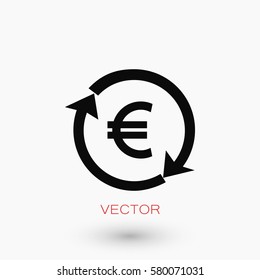 money convert icon, flat design best vector icon