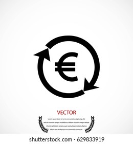 money convert icon, flat design best vector icon