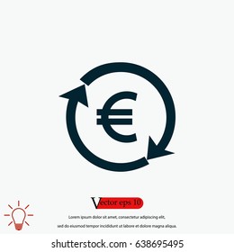 money convert icon, flat design best vector icon