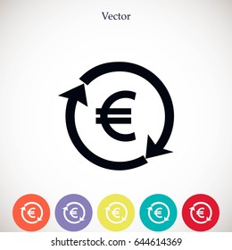 money convert icon, flat design best vector icon