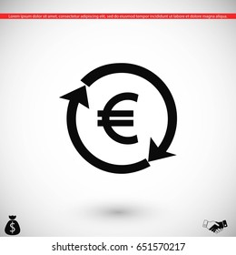 money convert icon, flat design best vector icon