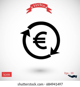 money convert icon, flat design best vector icon