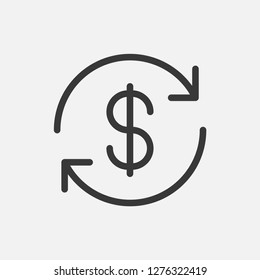 Money convert icon isolated on background. Exchange symbol modern, simple, vector, icon for website design, mobile app, ui. Vector Illustration